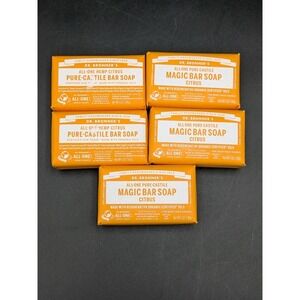 Dr. Bronner's Pure Castile Bar Soap All One Hemp Citrus Lot of 5 - 5oz each